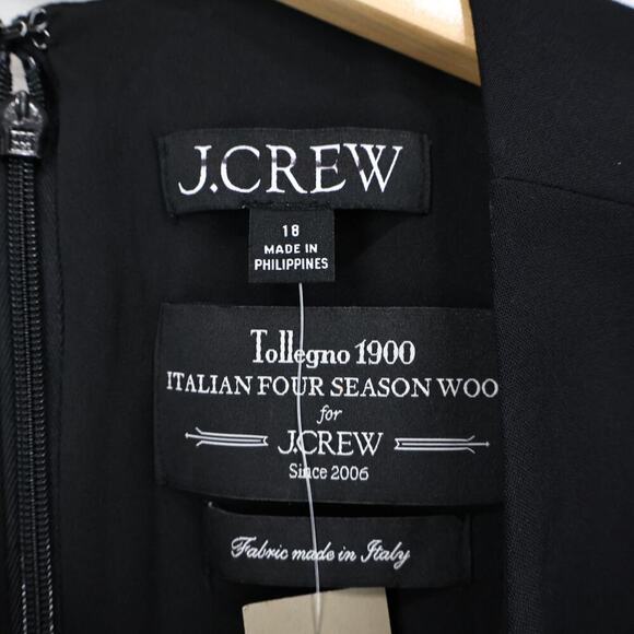 J.Crew Resume Dress Italian Wool Blend Black Size 18 NWT - Picture 4 of 9